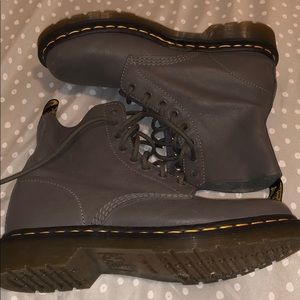 Grey Dr. Martens Boots